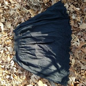 ON black eyelet trim skirt